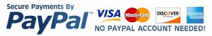 We accept all major credits cards and PayPal payments